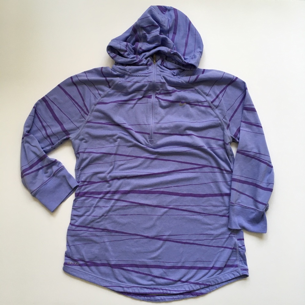 Nike girls Dri-Fit quarter zip lightweight hoodie, size L